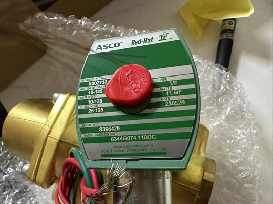 8344G074 110V Emerson ASCO الصمام الكهربائي 4 طريق 1/2 "NPT واحد الكهربائي جسم النحاس