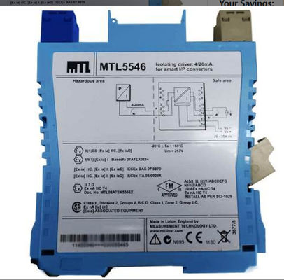 MTL5546 MTL محرك العزل لجهاز تحديد وضع الصمامات HART® 420mA مع الكشف عن خطأ الخط