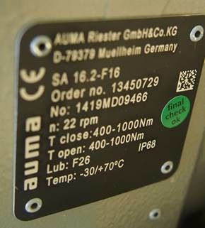 SA16.2-F16 AUMA Multi Turn Actuator SA 07.2 SA 16.2/SAR 07.2 SAR 16.2 مع أجهزة التحكم في المحرك AM 01.1/AM 02.1