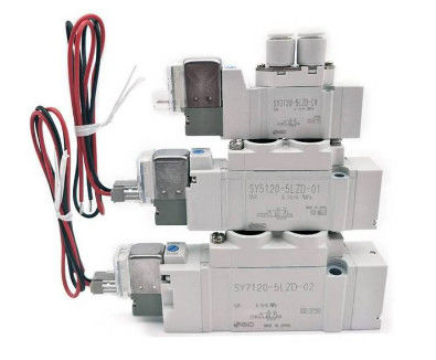 SMC SY5120-5G-01 الصمام، Sol، SY5000 SOL/VALVE، RUBBER SEAL الجهد المقيّم 24 VDC