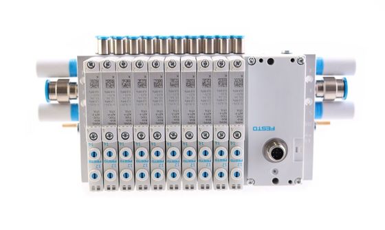 فستو الصمام مجموعة التوزيع VTUG مع وصلة متعددة الدبابيس أو اتصال الحقل VTUG-14-VRPT-B1T-Q12B-UB-Q6SU-24K+TTSC