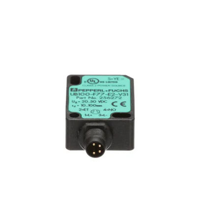 مستشعر الكشف المباشر بالموجات فوق الصوتية لـ Pepperl Fuchs UB100-F77-E2-V31 مع تأخير الاستجابة ≤ 50 ms كتلة 10 g