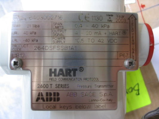 ABB 264DSFSSB1A1 سلسلة 2600 T ناقل الضغط NAMUR تركيب وتكنولوجيا FDI / FDT لمراقبة العملية المثلى