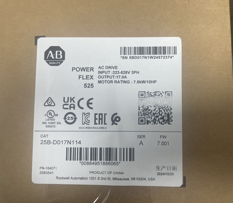 محرك تردد متغير Allen-Bradley 25B-D017N114 مع نطاق خرج ± 10 فولت 0…20 مللي أمبير وسرعة معالج 1.4 جيجاهرتز