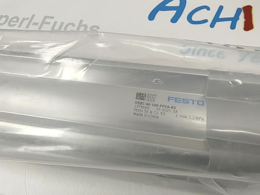 أسطوانة Festo DSBC-40-100-PPVA-N3 ذات تصميم هندسي دقيق، أسطوانة قياسية ISO