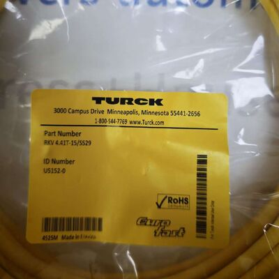 مجموعة أسلاك Turck RKV 4.41T-15S529 M12 ذات طرف واحد | كابل تشغيل مستشعر يوروفاست