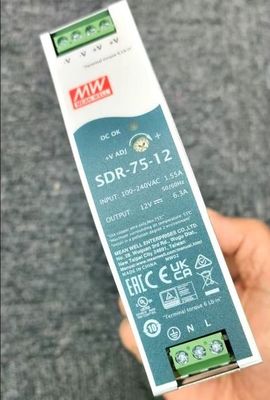 MW متوسط البئر SDR-75-12 12V 6.3A 75W منفذ واحد إمدادات الطاقة الصناعية DIN السكك الحديدية